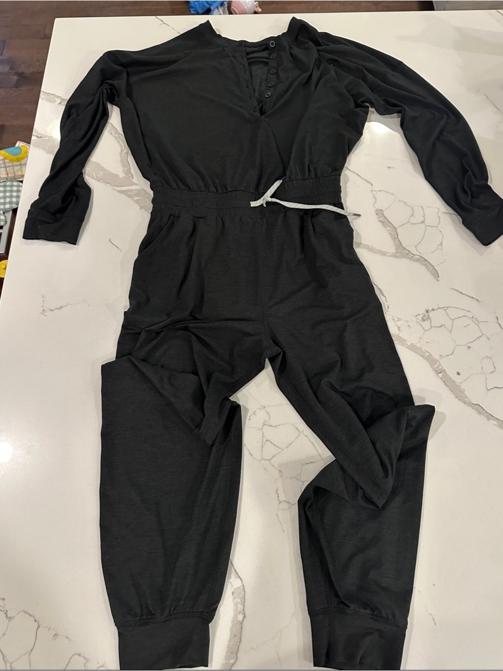 Vuori Women's Lux Henley Jumpsuit Black Heather READ